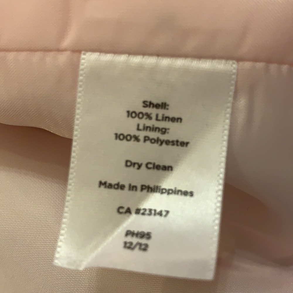 Talbots pink open front linen blazer - Picture 3 of 6